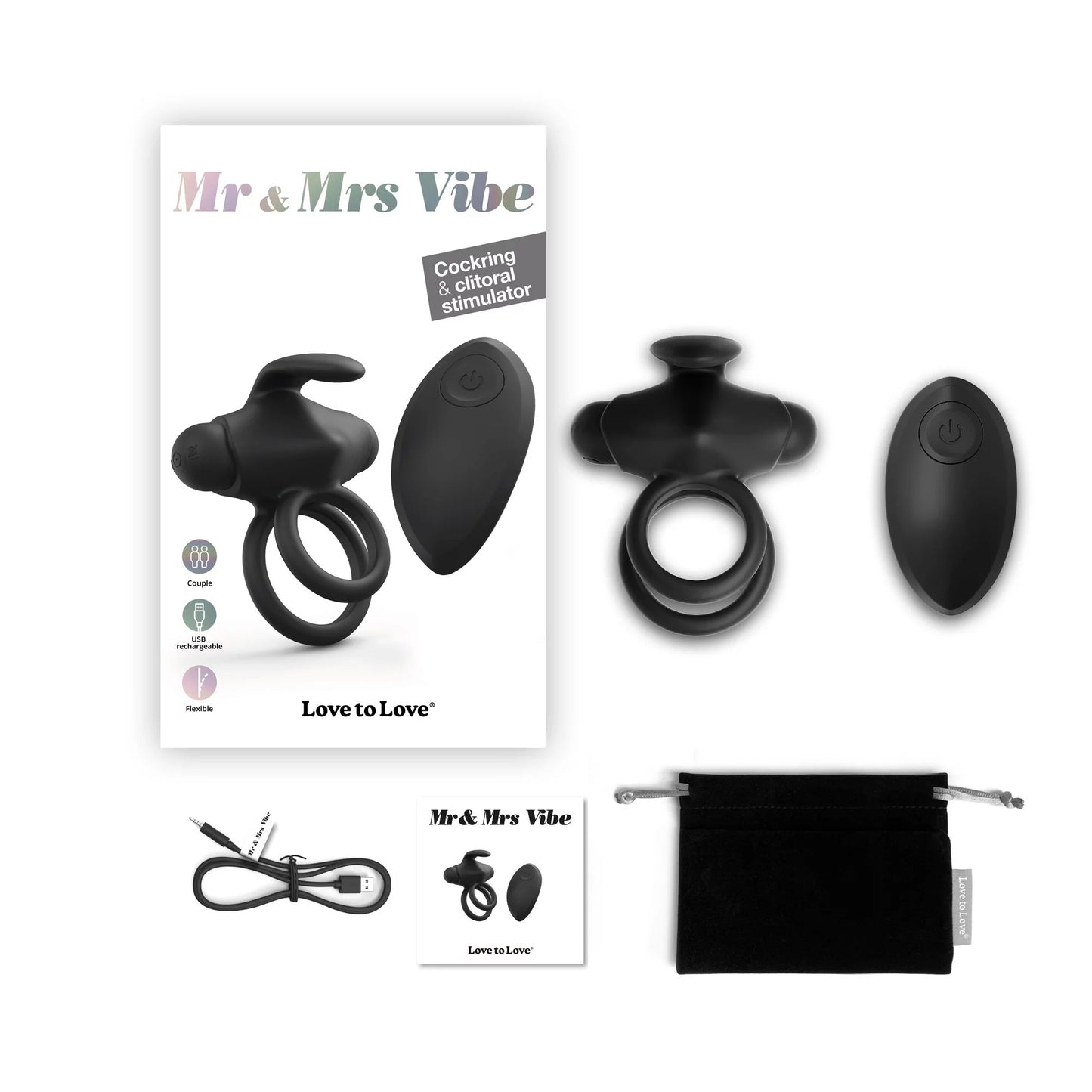 Anneau vibrant télécommandé Mr & Mrs Vibe love to love