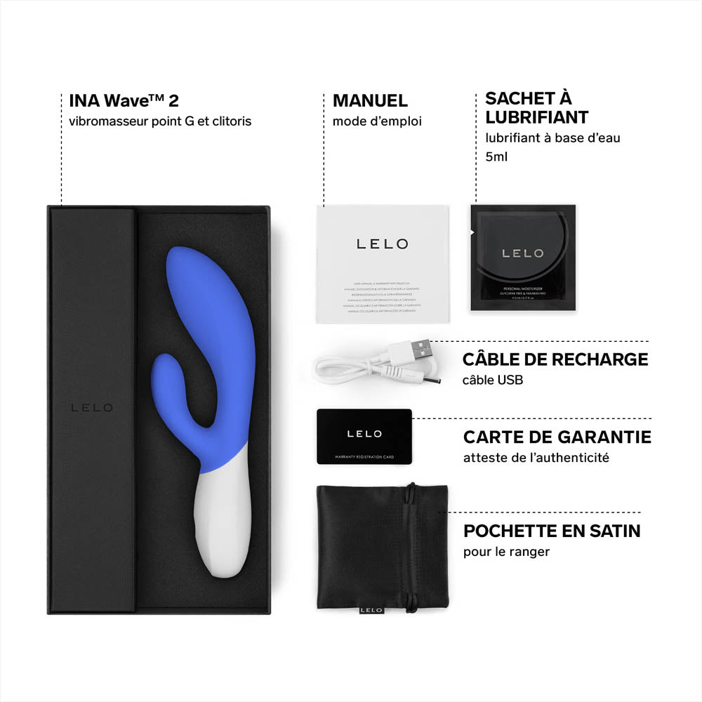 Rabbit Ina Wave 2 de Lelo - Bleu