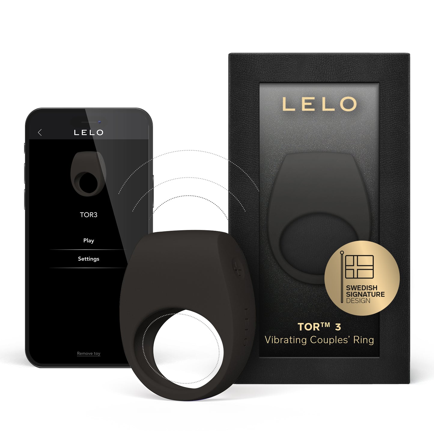 TOR 3 cockring vibrant de Lelo - Noir