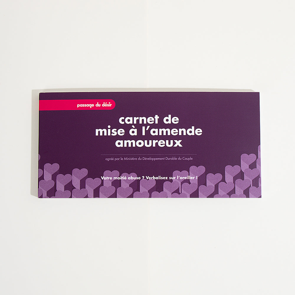 Carnet de mise à l'amende amoureux
