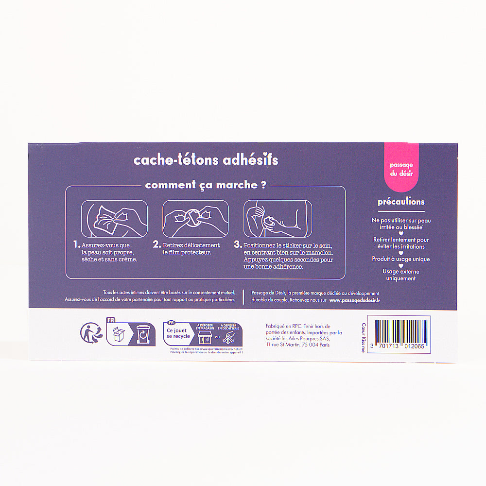 Cache-tétons Passage du Désir - Coeurs Kiss me