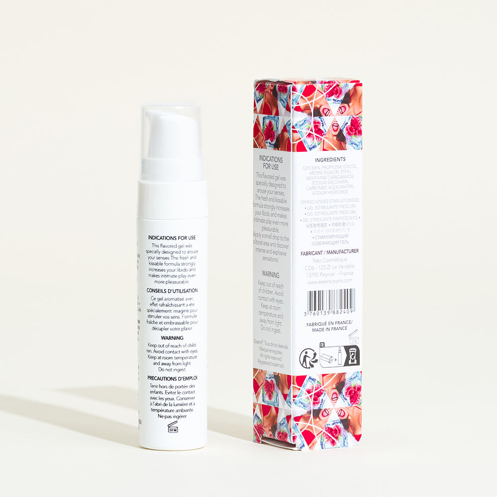 Gel stimulant fraîcheur Exsens - Framboise / Menthe