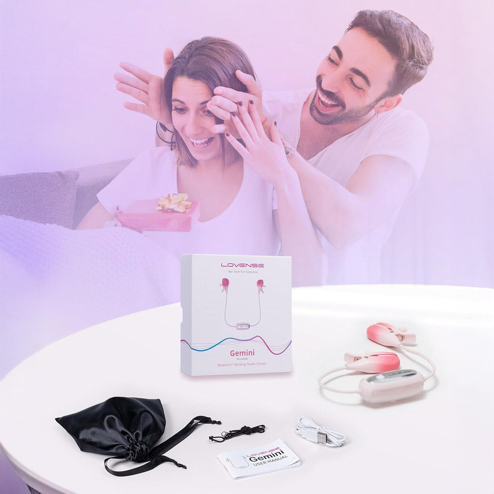 Pinces à seins vibrantes connectées Gemini de Lovense