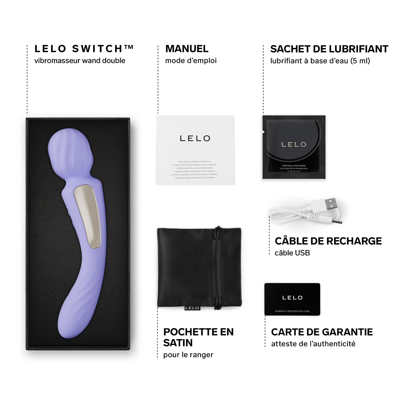Wand 2-en-1 Switch de Lelo - Violet