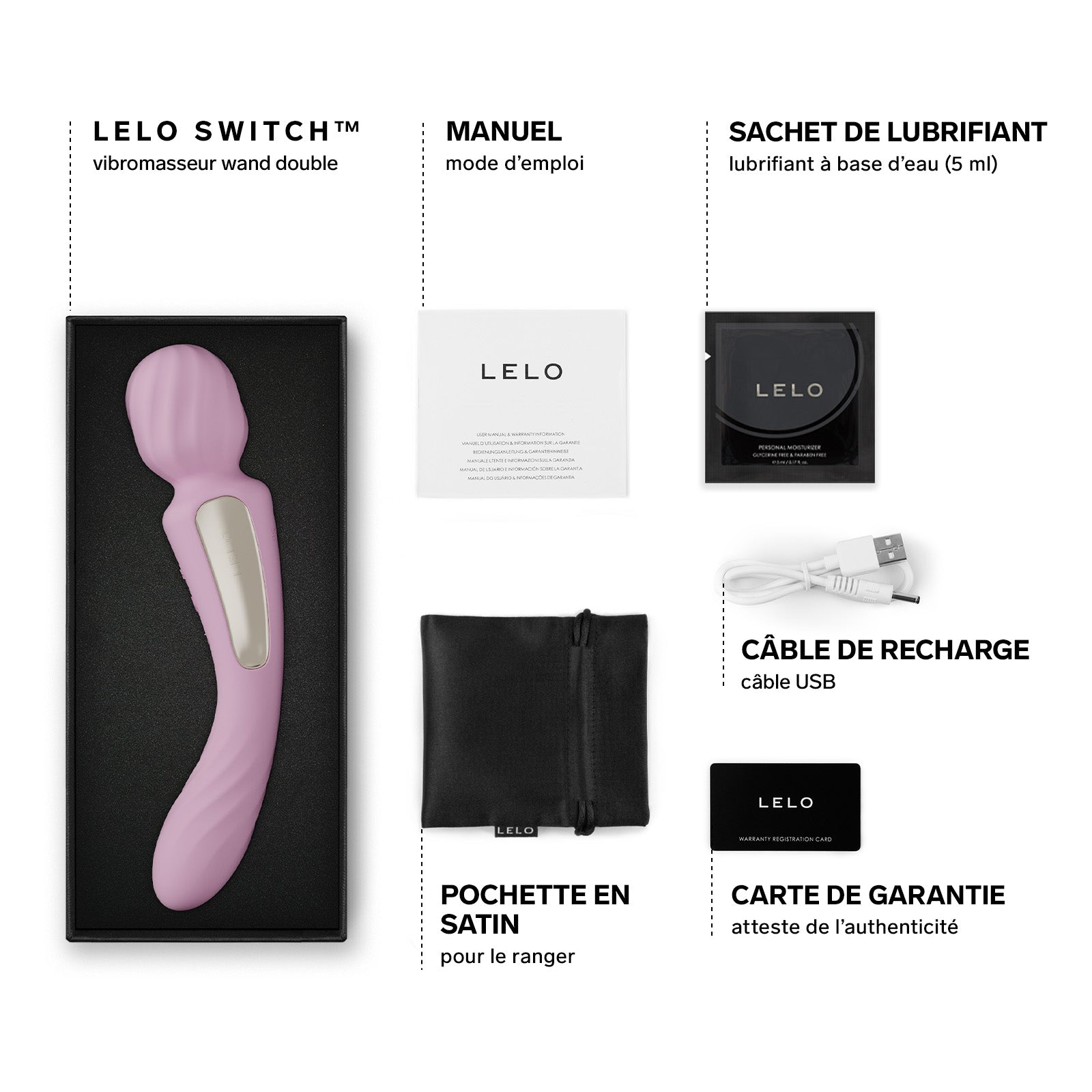 Wand 2-en-1 Switch de Lelo - Rose