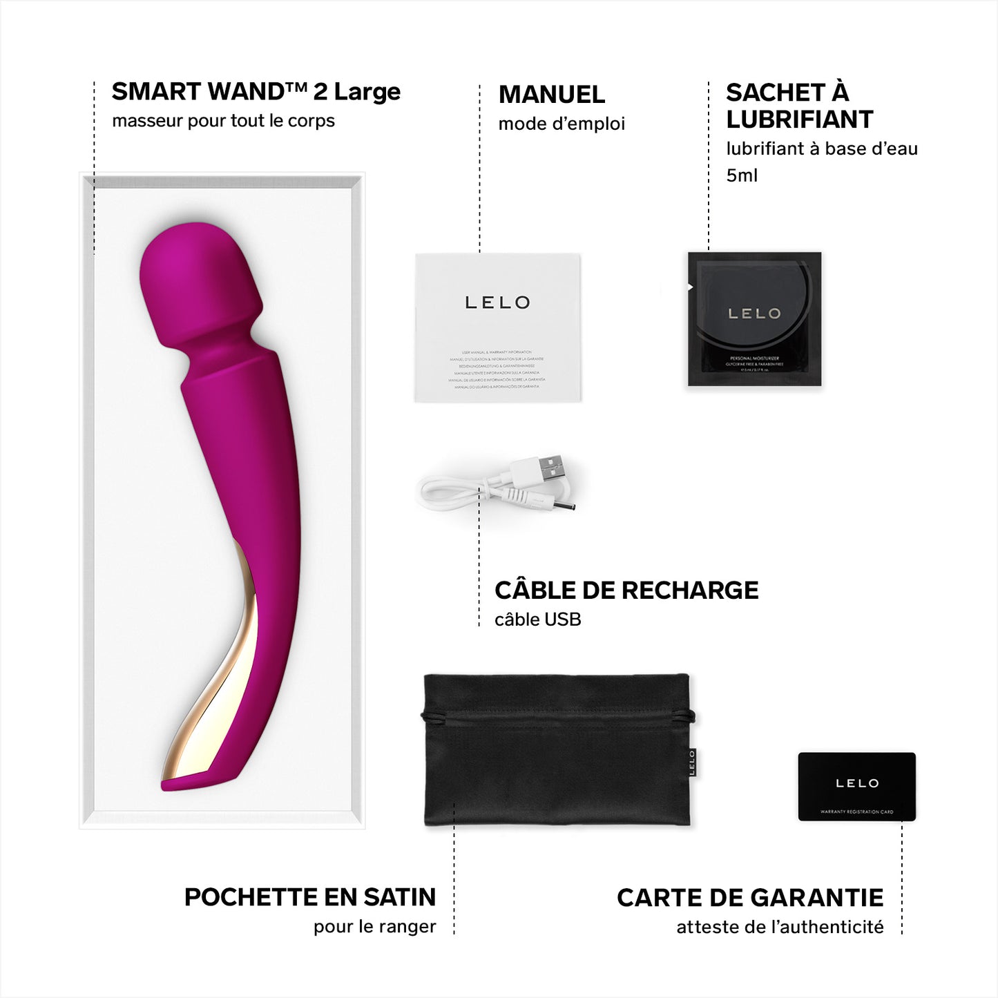 Vibromasseur Smart Wand 2 Large de Lelo - Violet