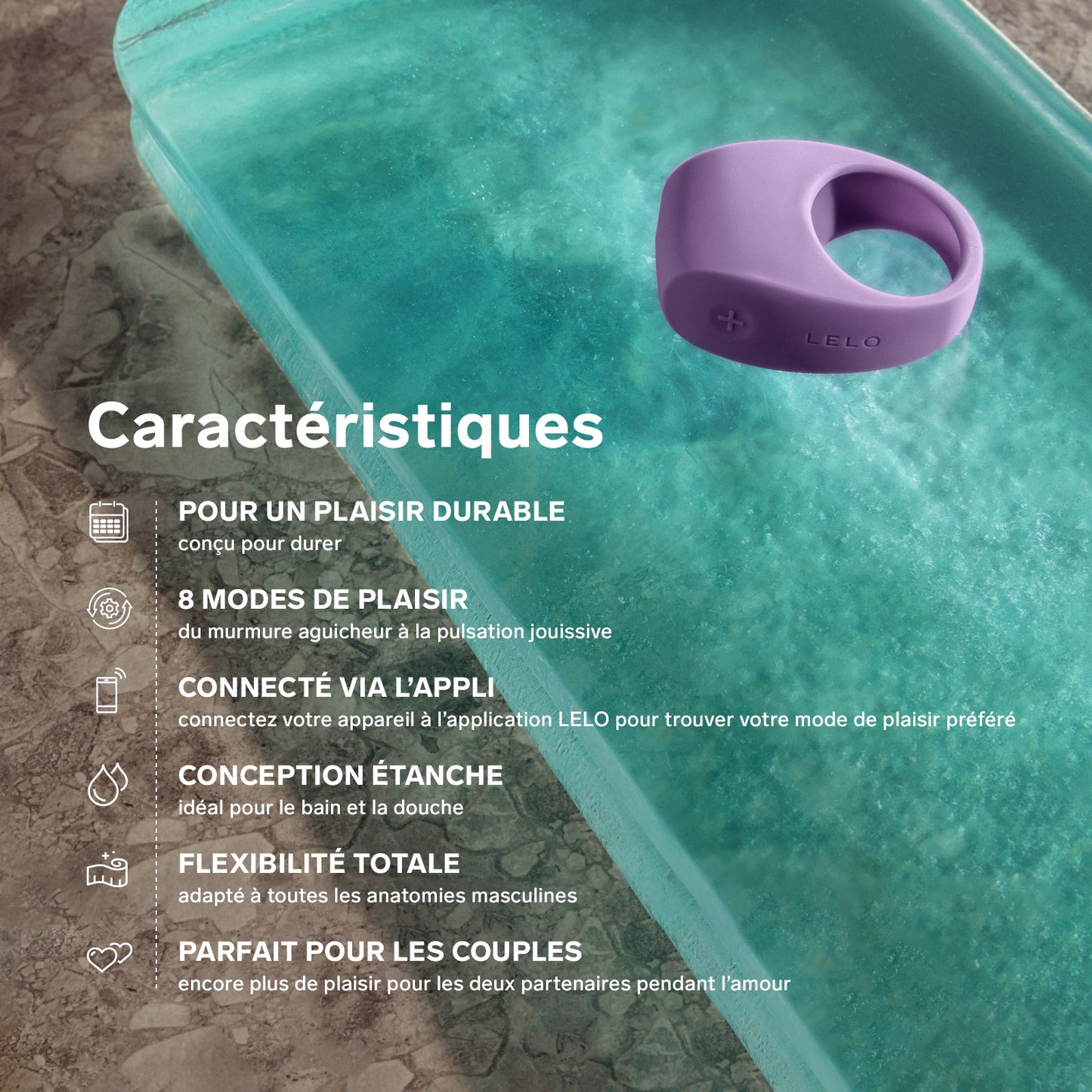 TOR 3 cockring vibrant de Lelo - Lilas