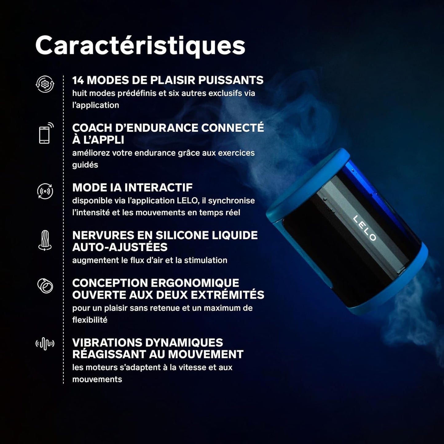 Lelo F2S masturbateur connecté - Bleu