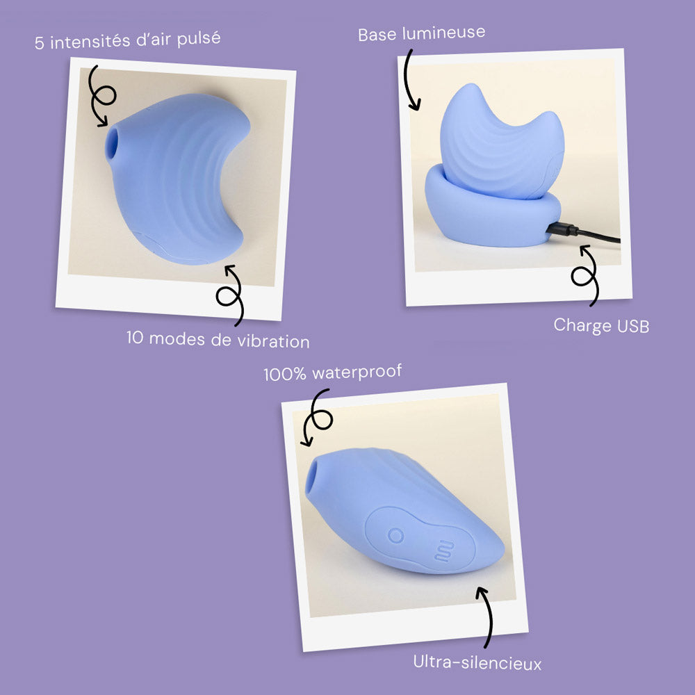 Moon stimulateur 2-en-1 de Hyyo - Bleu