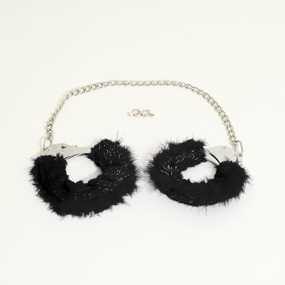Menotte chevilles fourrure - Noir