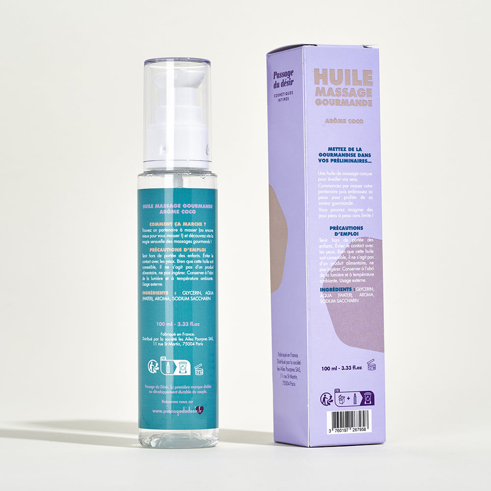 Huile de massage gourmande - Coco