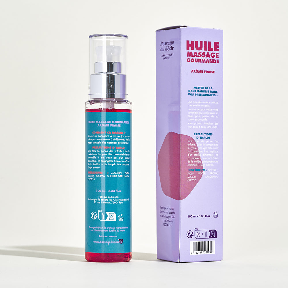 Huile de massage gourmande - Fraise