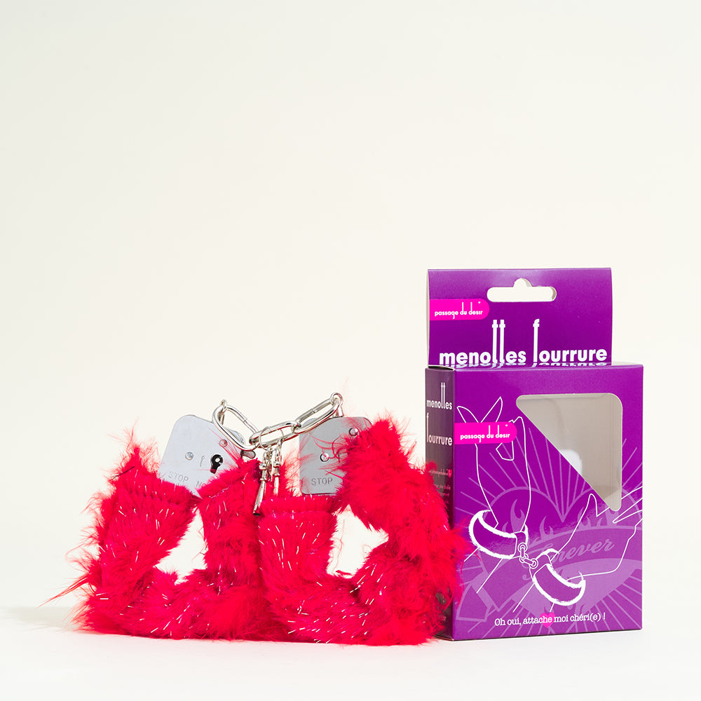Menottes fourrure sexy Passage du Désir - Rouge