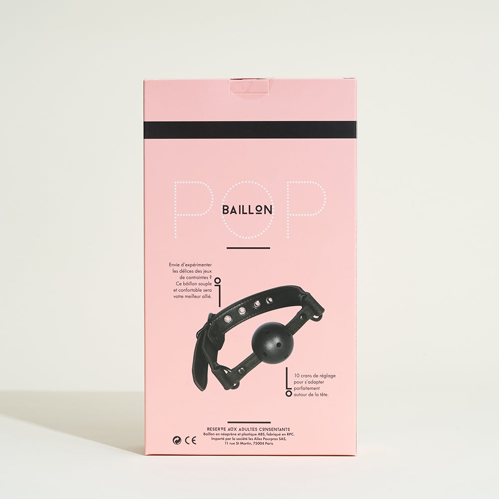 Bâillon boule Pop - Noir pailleté