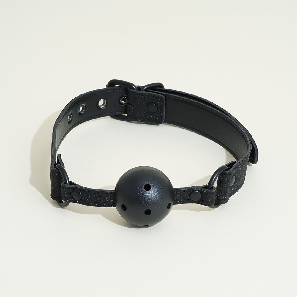 Bâillon boule Pop - Noir pailleté