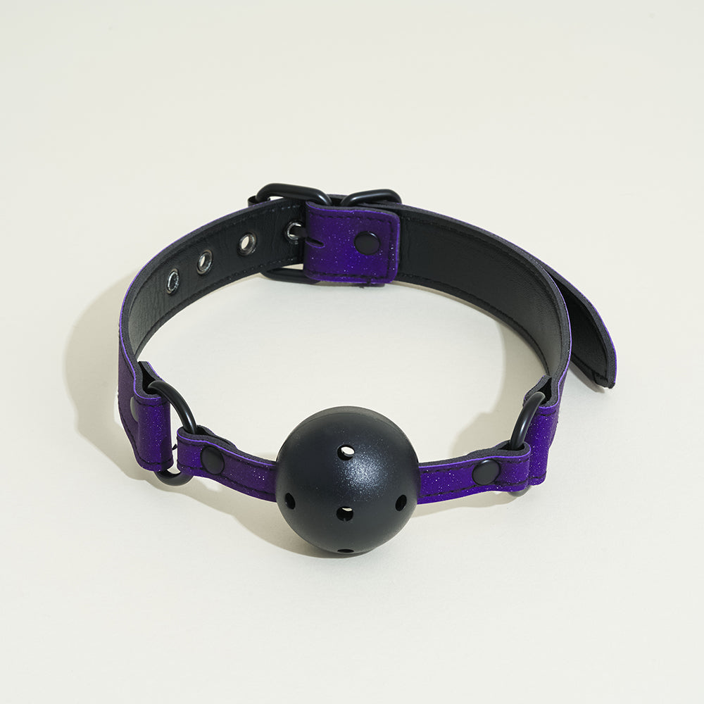 Bâillon boule Pop - Violet pailleté