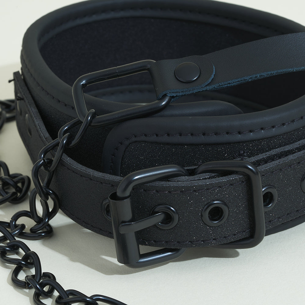 Collier et laisse Pop - Noir pailleté