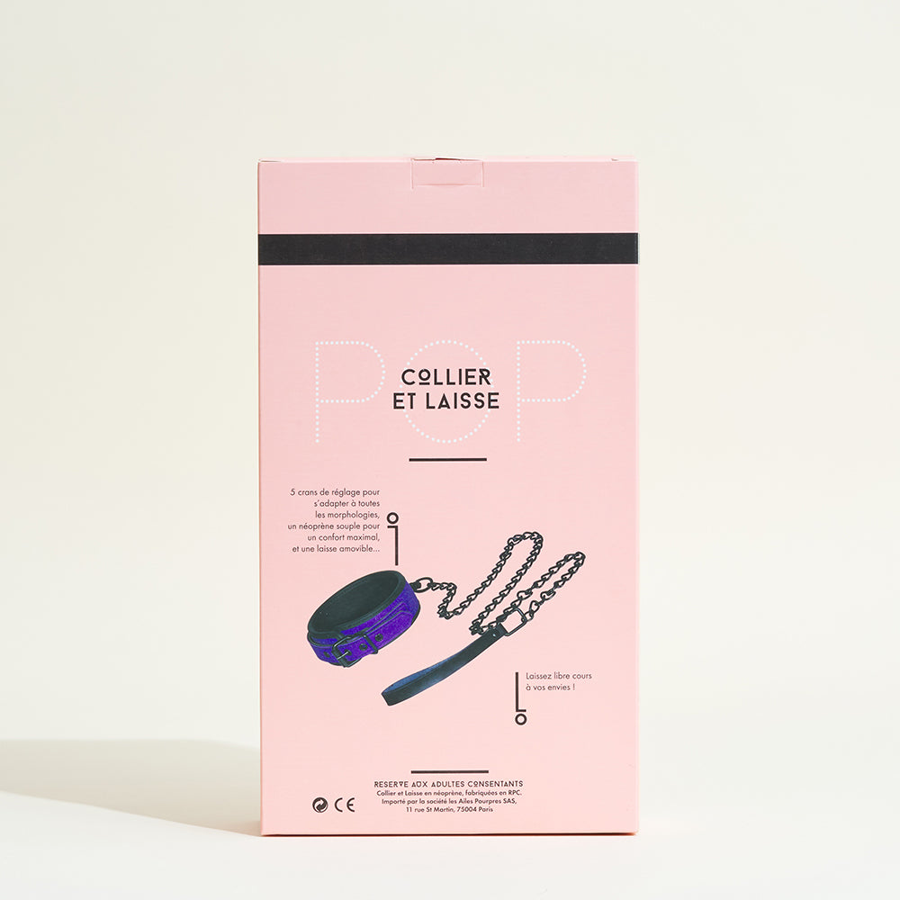 Collier et laisse Pop - Violet pailleté