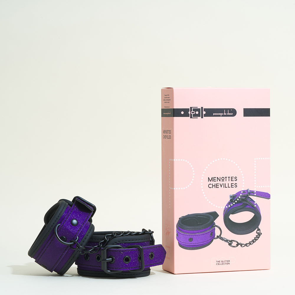 Menottes chevilles Pop - Violet pailleté