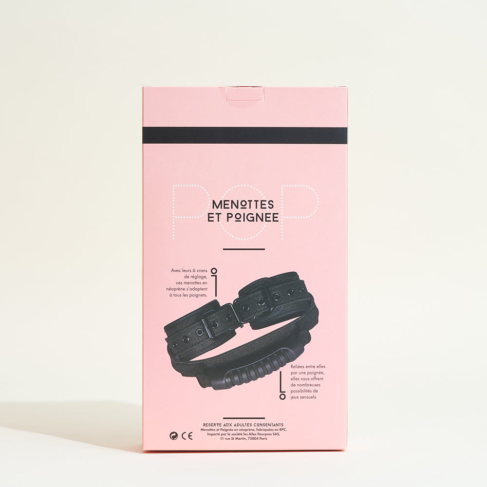 Menottes et poignée Pop - Noir pailleté