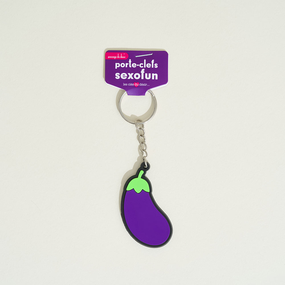 Porte-clefs Sexofun Emojis ou clito - Aubergine