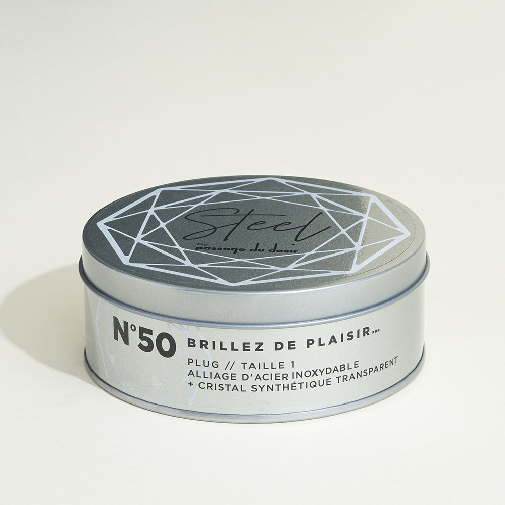 Plug métal bijou Steel Cristal transparent - S