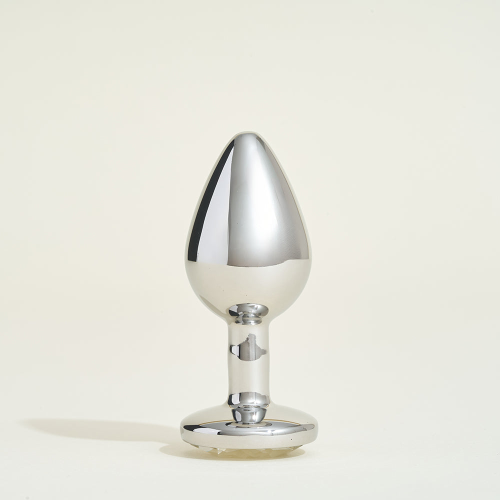 Plug métal bijou Steel Cristal transparent - S