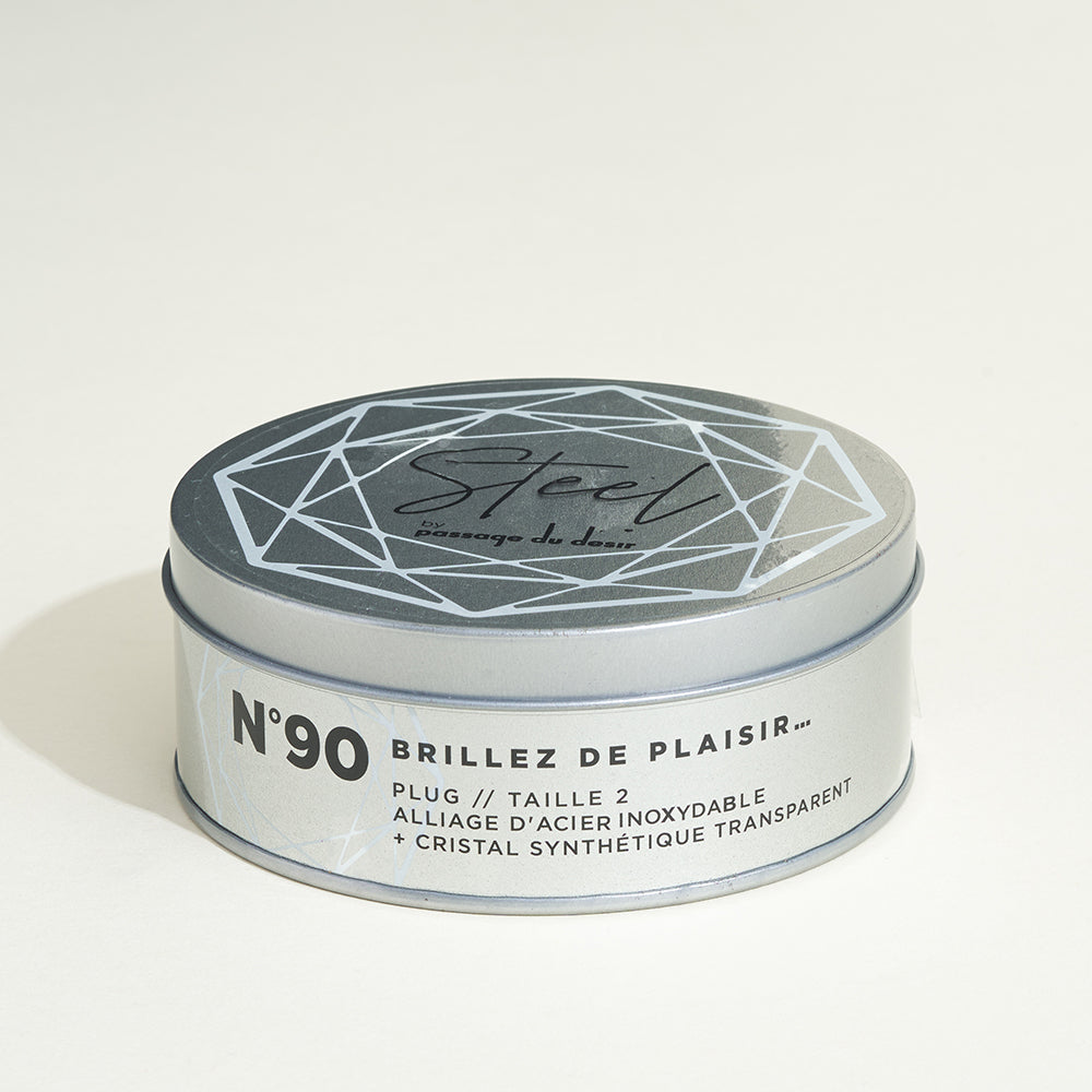Plug métal bijou Steel Cristal transparent - M