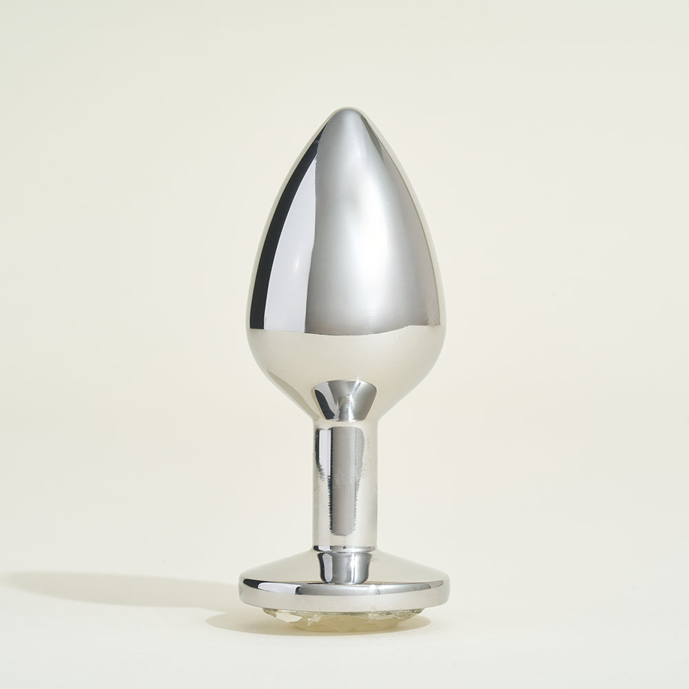 Plug métal bijou Steel Cristal transparent - M