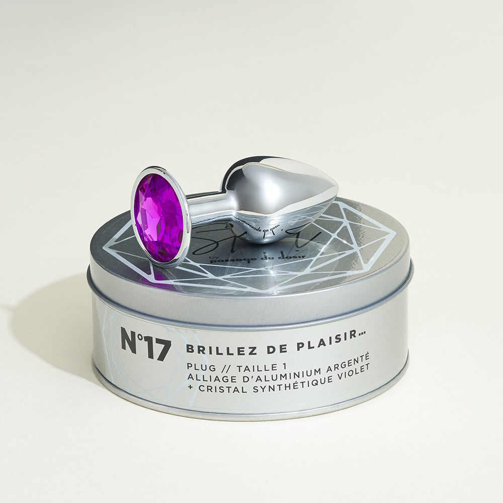 Plug métal bijou Steel Cristal violet - S