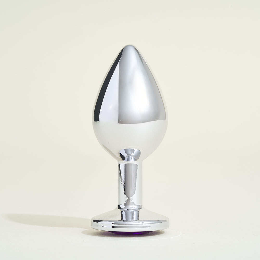 Plug métal bijou Steel Cristal violet - M