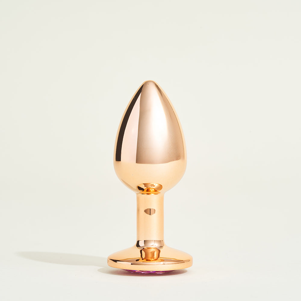 Plug métal bijou Steel Cristal Rose - S