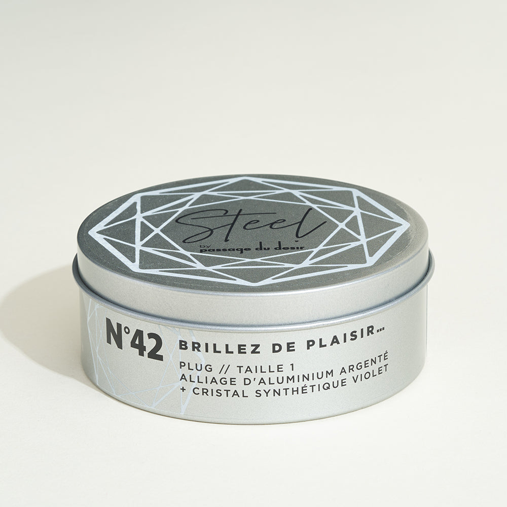 Plug métal bijou Steel Cristal Rose - M