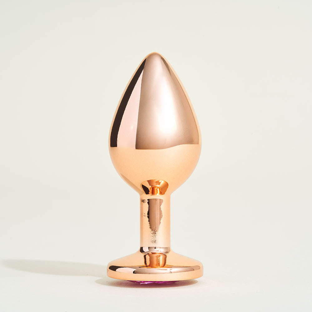 Plug métal bijou Steel Cristal Rose - M