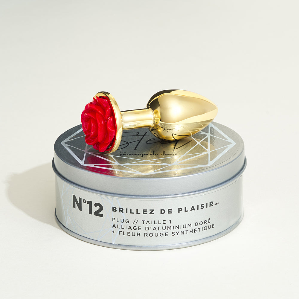 Plug métal bijou rose Steel - S