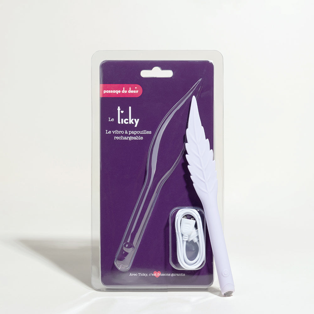 Ticky plume de massage vibrante rechargeable