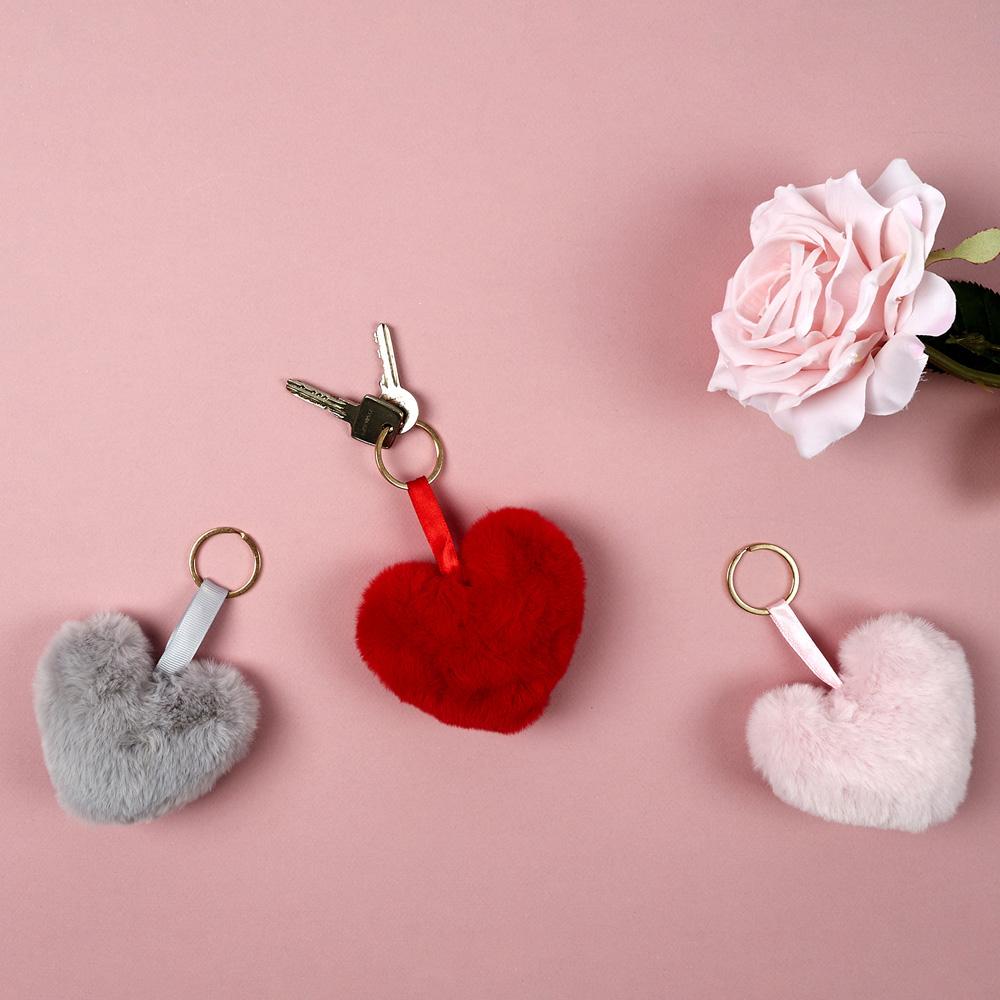 Porte-clés peluche cœur
