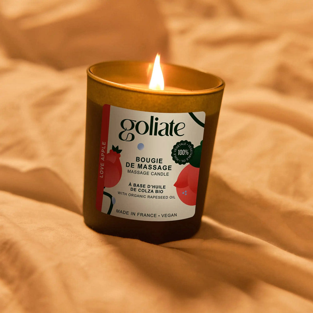 Bougie de massage bio parfum intense - Pomme