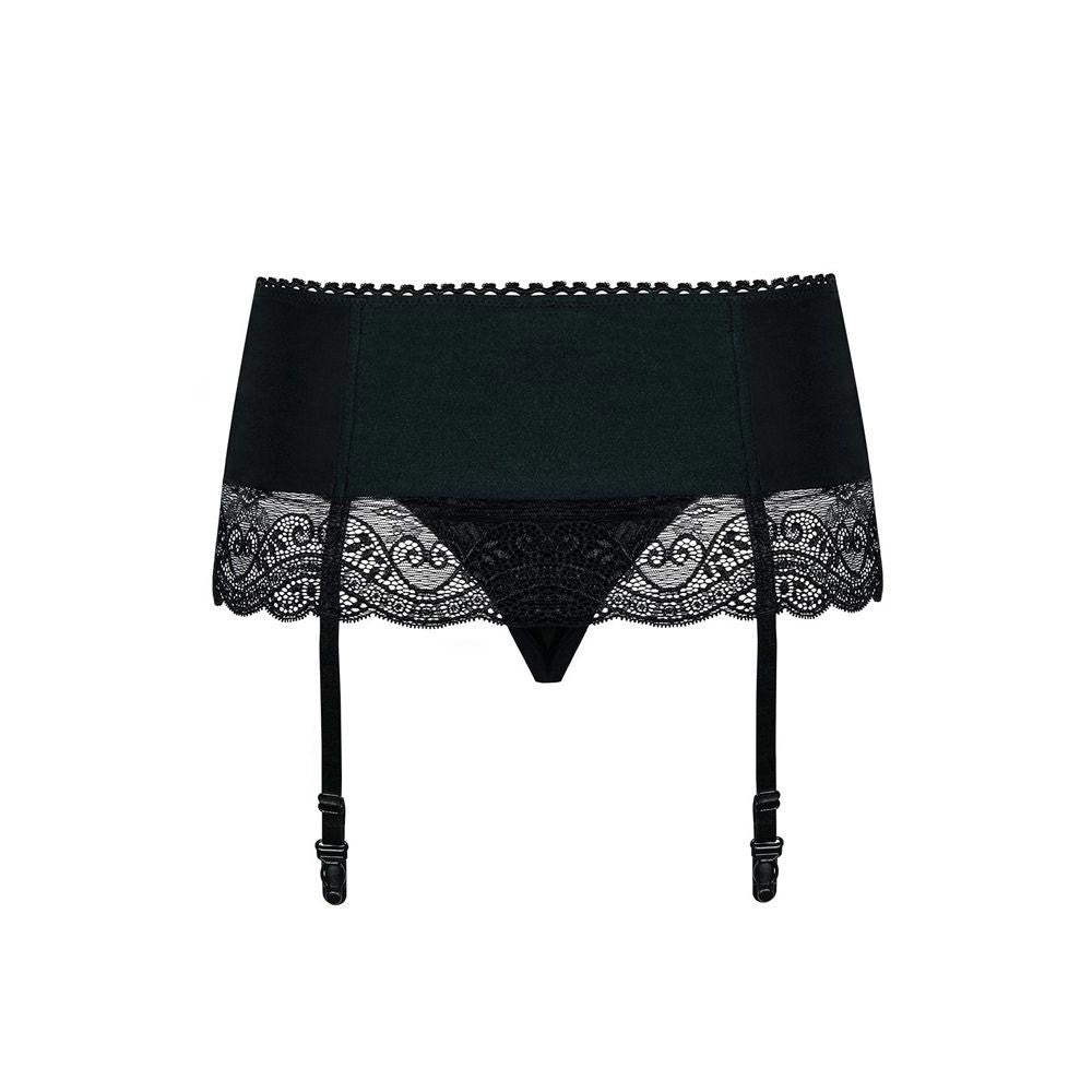 Porte-jarretelles et string Miamor Obsessive - Noir