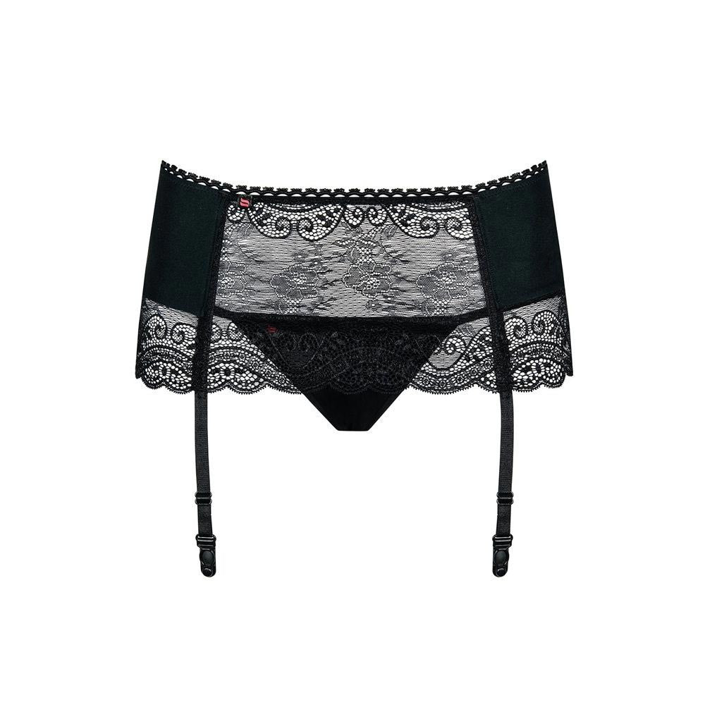 Porte-jarretelles et string Miamor Obsessive - Noir