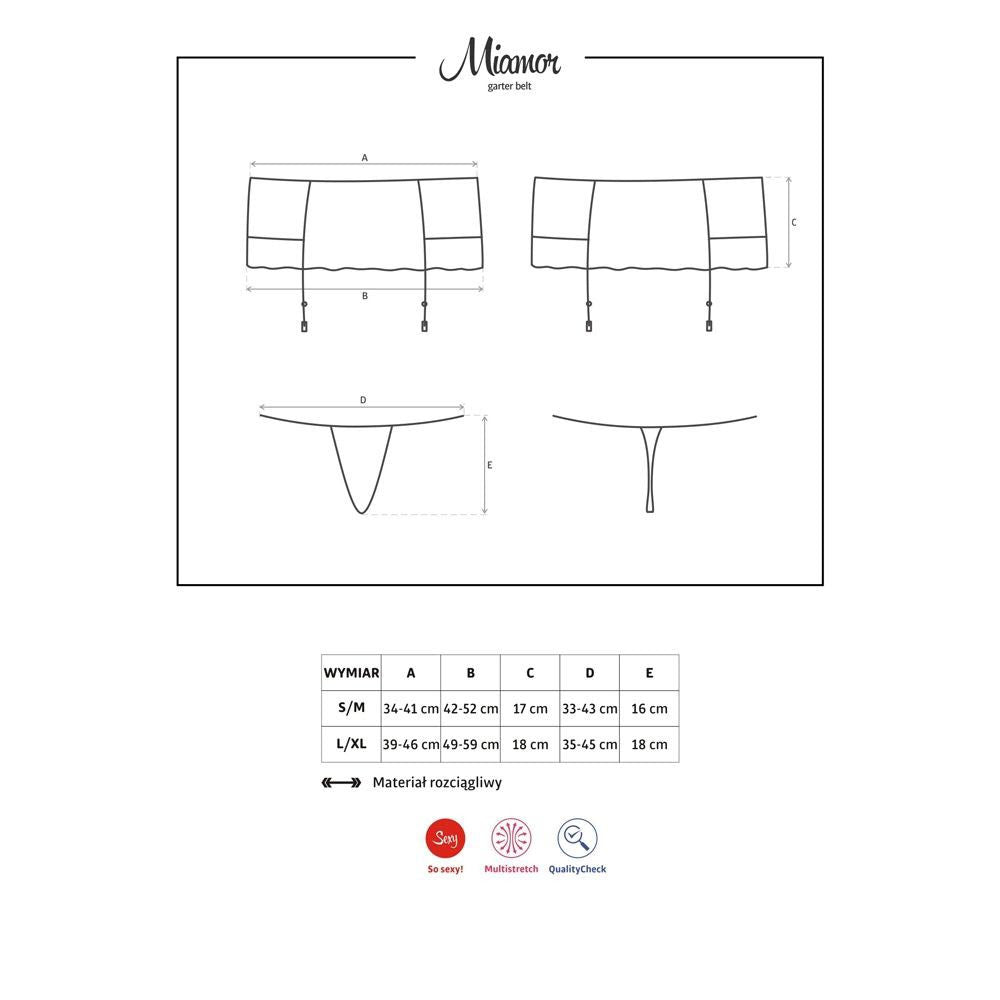 Porte-jarretelles et string Miamor Obsessive - Noir