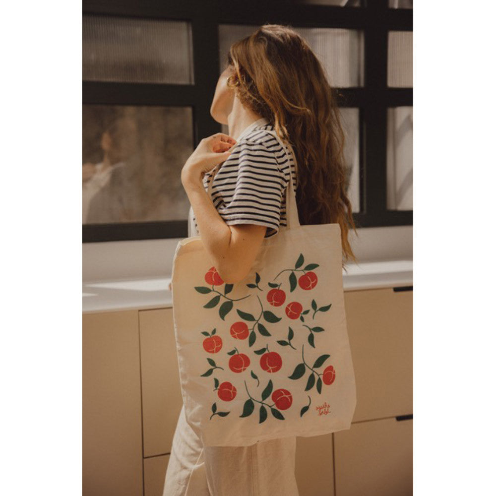 Tote bag fruité Agathe Sorlet - Pêche