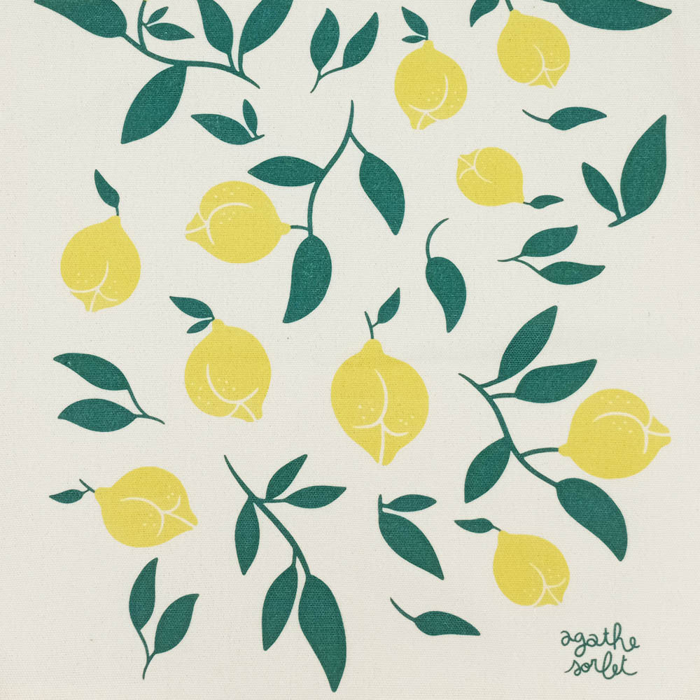 Tote bag fruité Agathe Sorlet - Citron