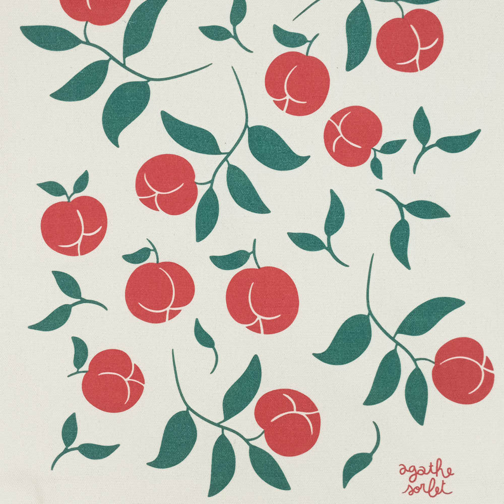 Tote bag fruité Agathe Sorlet - Pêche