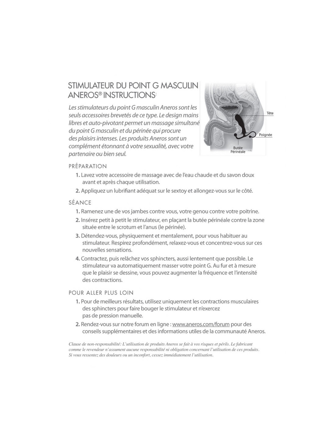 Aneros Stimulateur Prostatique MGX Trident p1bP30rm