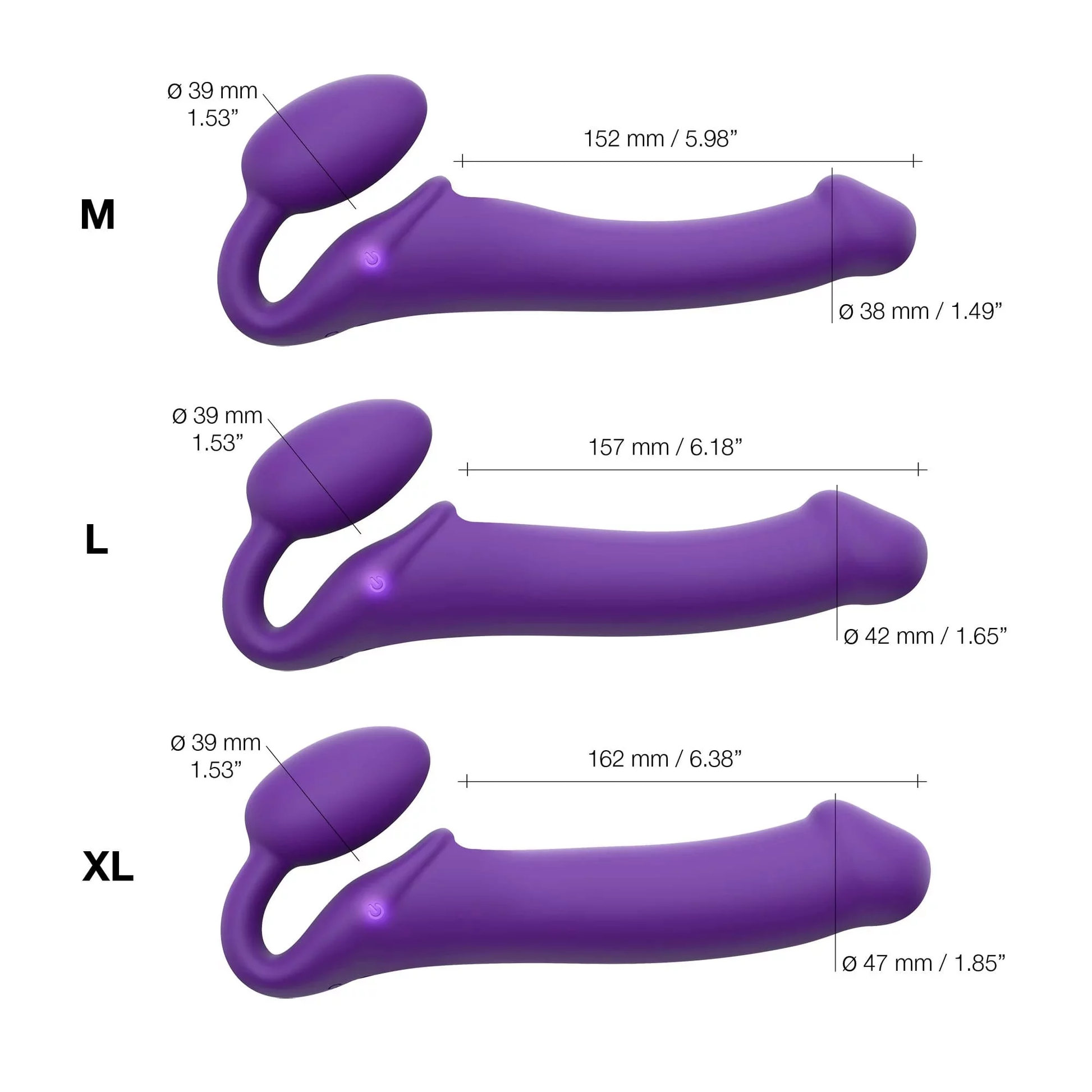 Strap On vibrant 3 moteurs - Violet