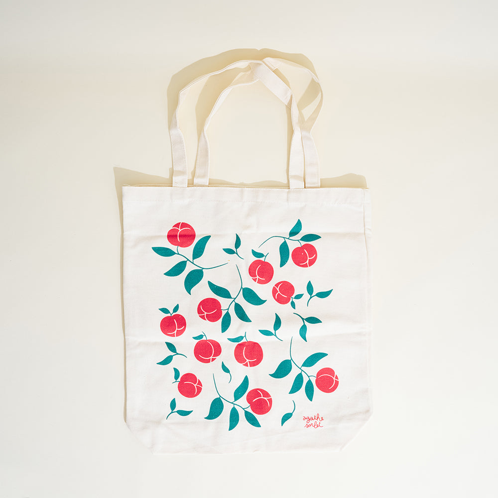 Tote bag fruité Agathe Sorlet - Pêche