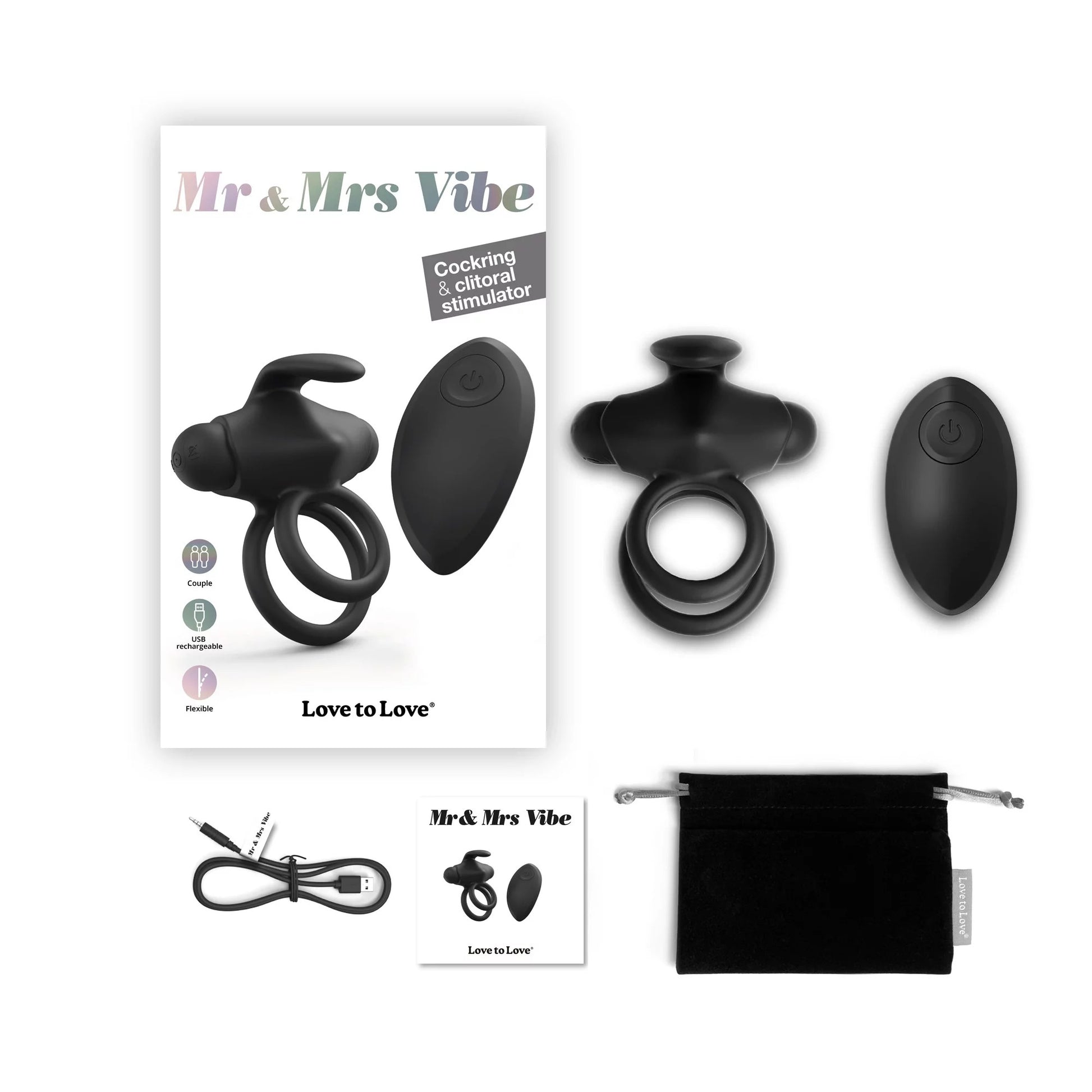 Anneau vibrant télécommandé Mr & Mrs Vibe love to love