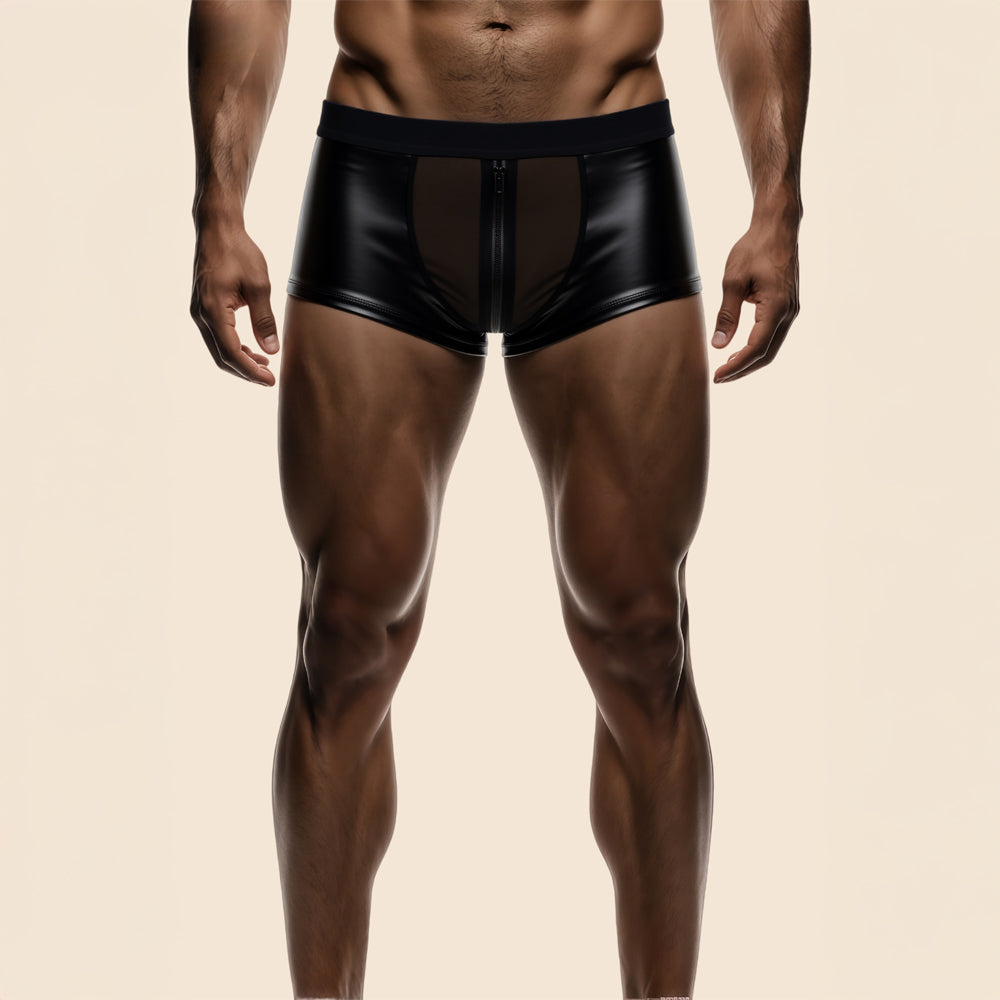 Boxer simili cuir à fermeture Ugo - Boxer simili cuir à fermeture Ugo