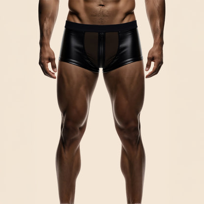 Boxer simili cuir à fermeture Ugo - Boxer simili cuir à fermeture Ugo